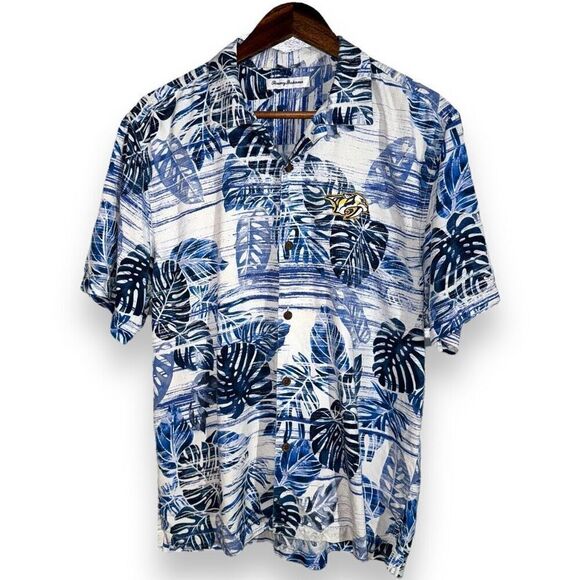 Tommy Bahama Nashville Predators Silk Print Camp Shirt M - Picture 1 of 8